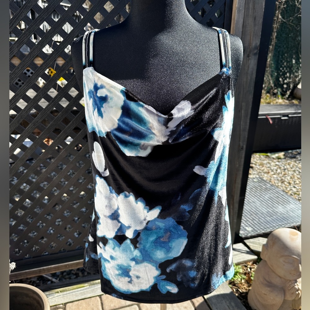 White House black market velvet drape camisole
